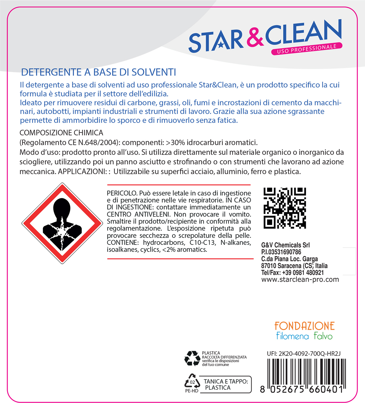 STAR CLEAN 623 - DETERGENTE A BASE DI SOLVENTI